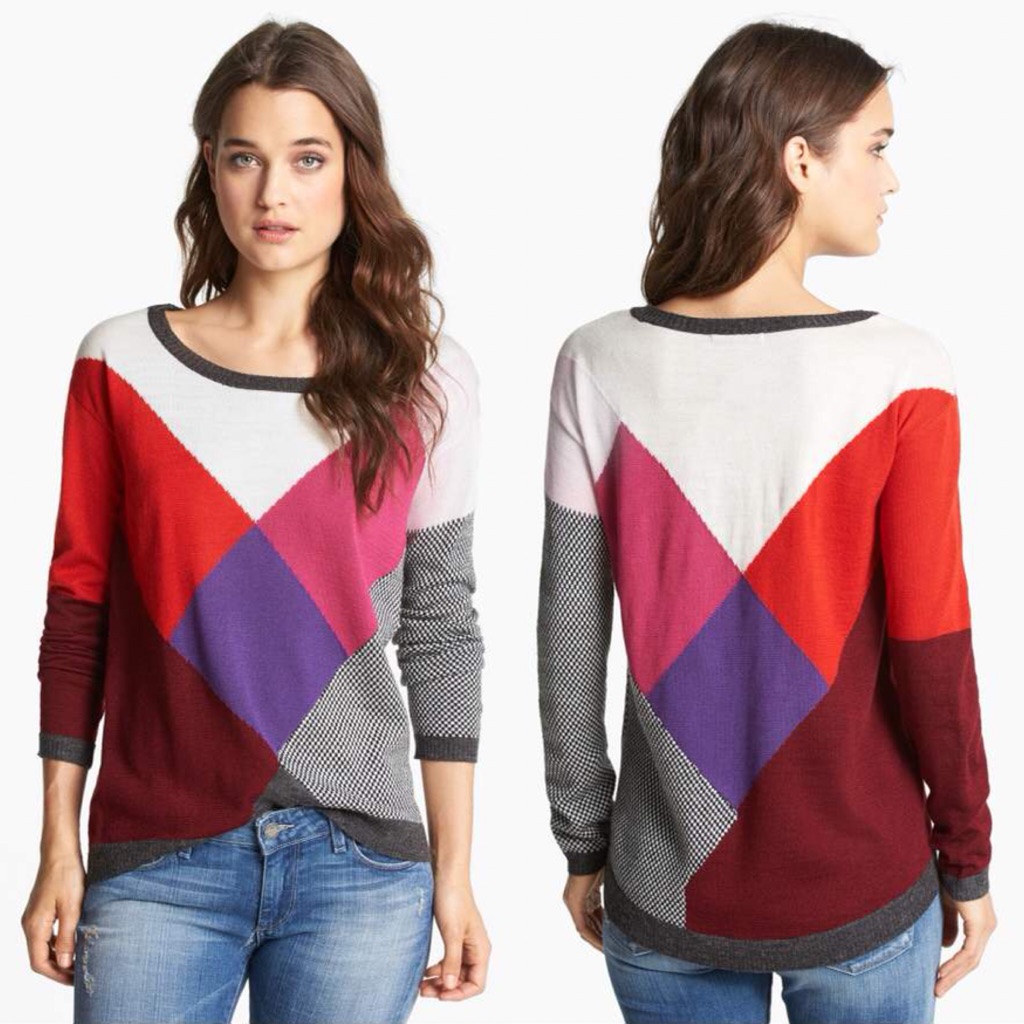 {Ella Moss} Long Sleeve Multicolored Sweater